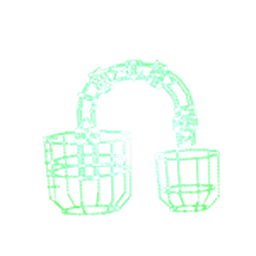The Lifesteal upgrade icon: a green wireframe still, one vessel pouring into another.