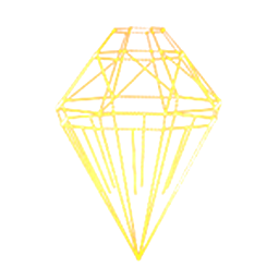 The XP upgrade icon: a gold wireframe cut gem drawn as a faceted diamond.